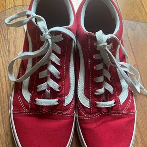 Vans Red and White Women's Sneakers